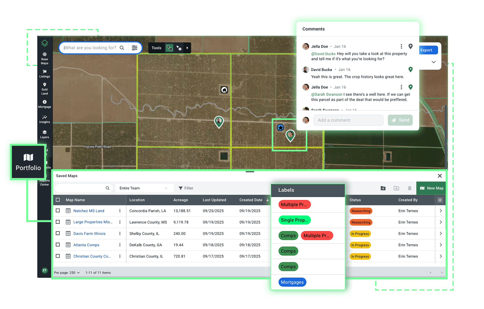Portfolio Features-Labels and Comments